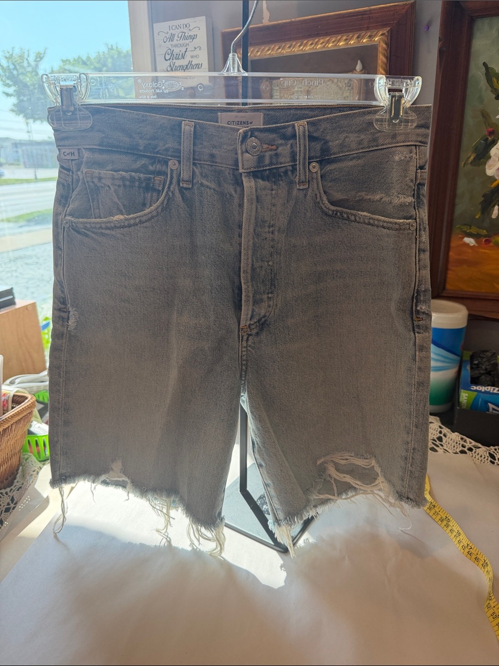 Citizens Of Humanity Light Denim Distressed Denim Cutoff Shorts size 25